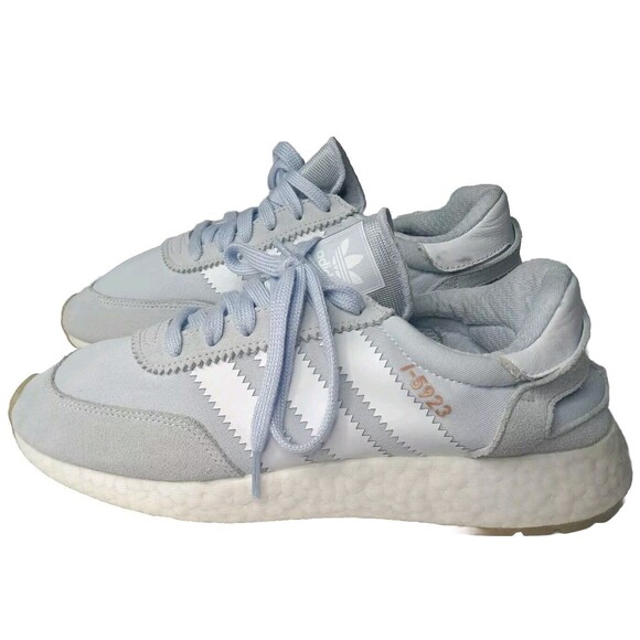 adidas I-5923 Sneakers Women's Size 9 Shoes DA8800 Aero Blue~White - Picture 2 of 7